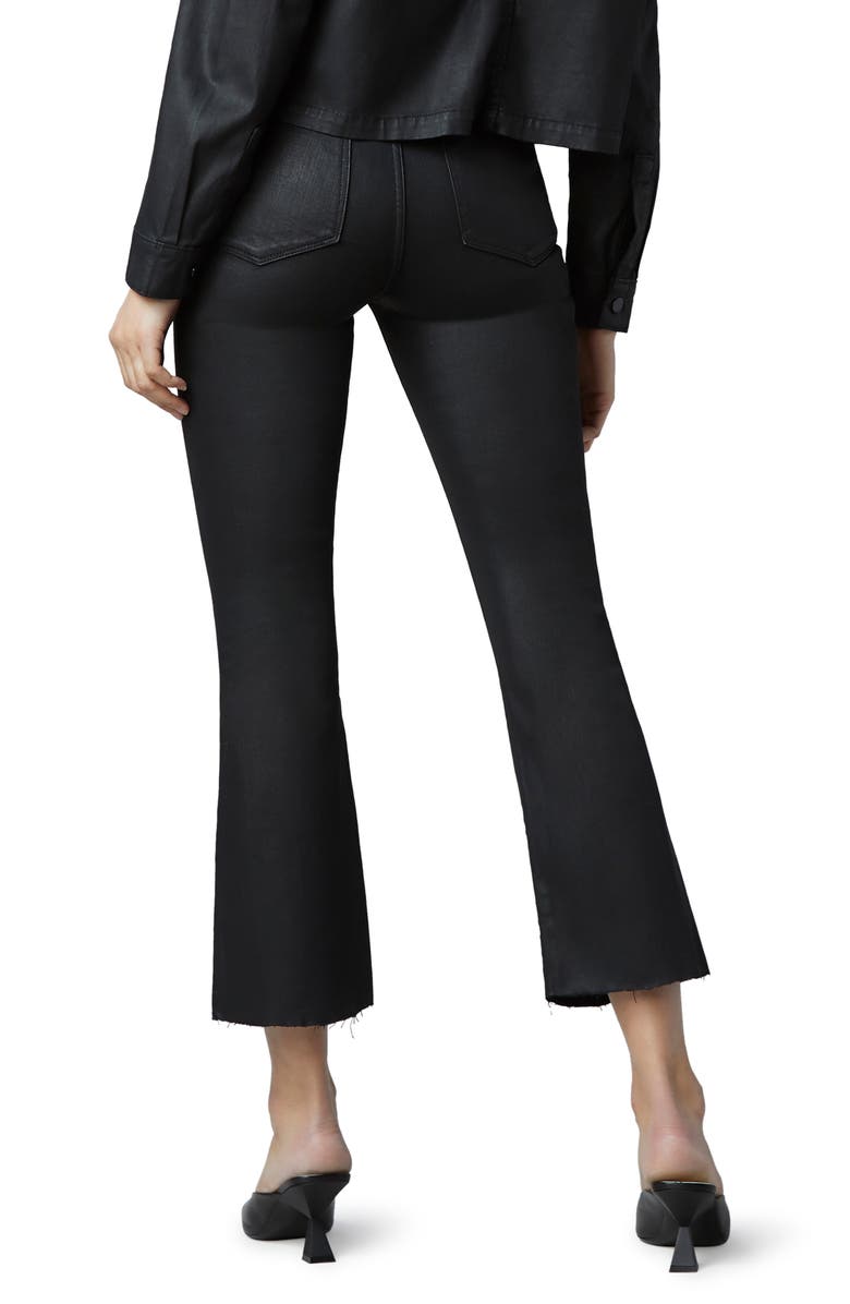 DL1961 Bridget Instasculpt High Waist Crop Bootcut Jeans, Alternate, color, Black Coated Raw