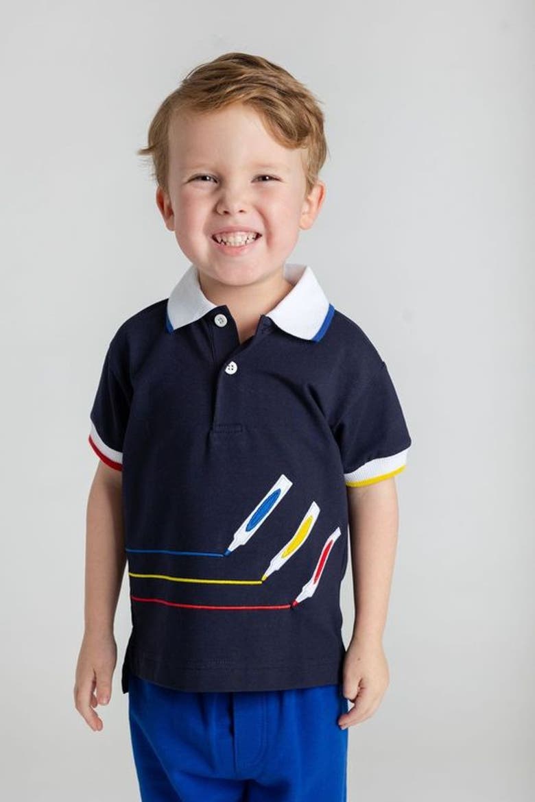 Polo With Markers, Alternate, color, Navy Multicolor