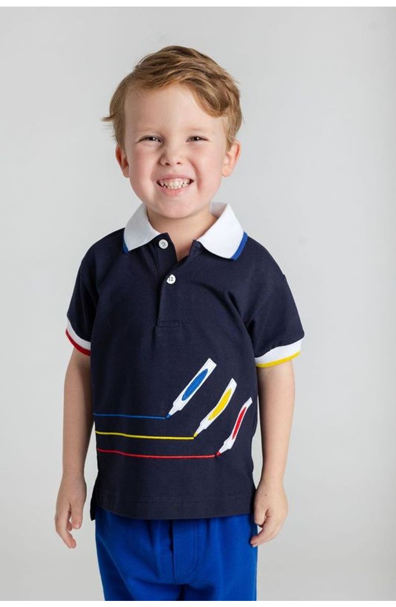 Florence Eiseman Polo With Markers, Alternate, color, Navy Multicolor