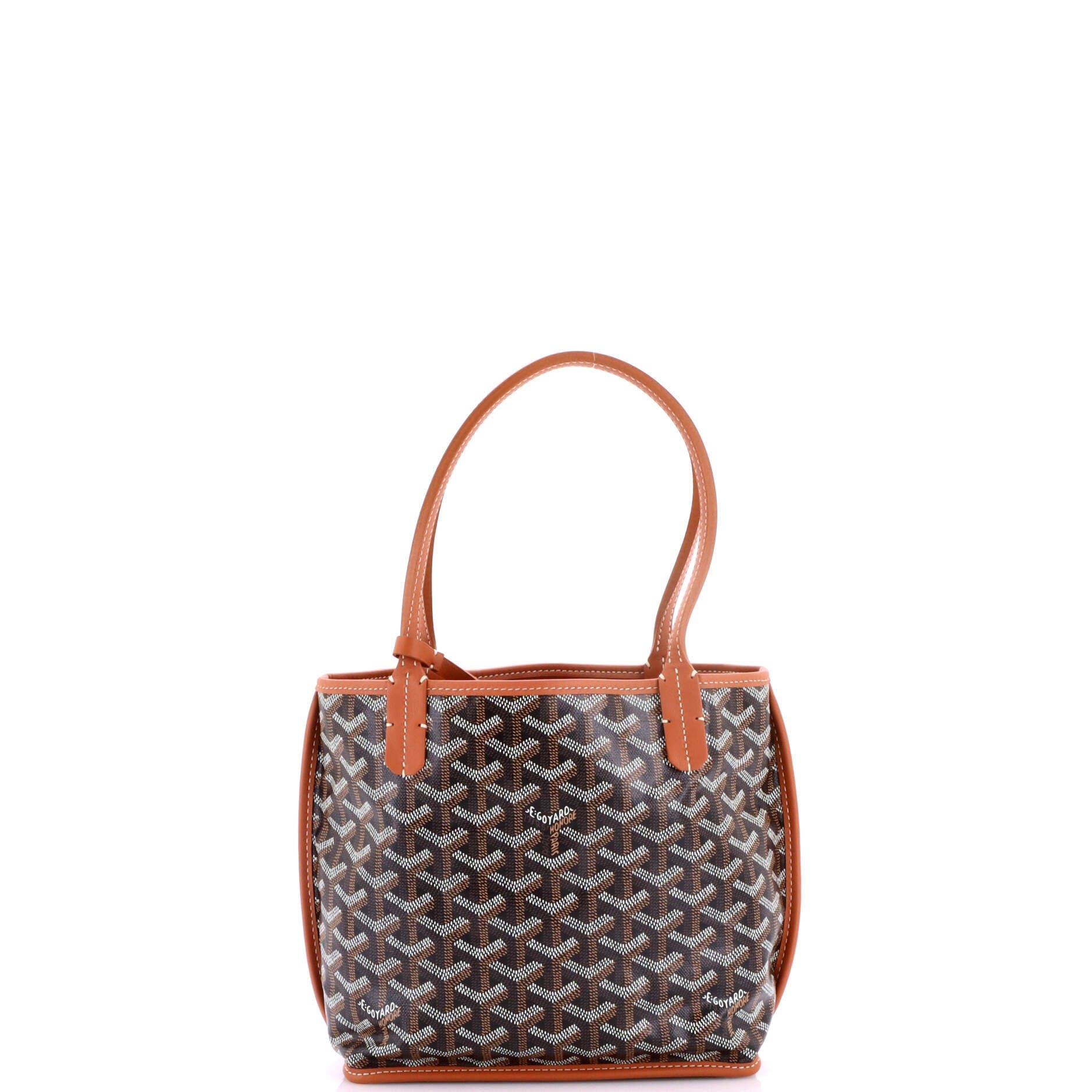 Pre-Owned Goyard Anjou Reversible Tote Coated Canvas Mini, Alternate, color, Brown
