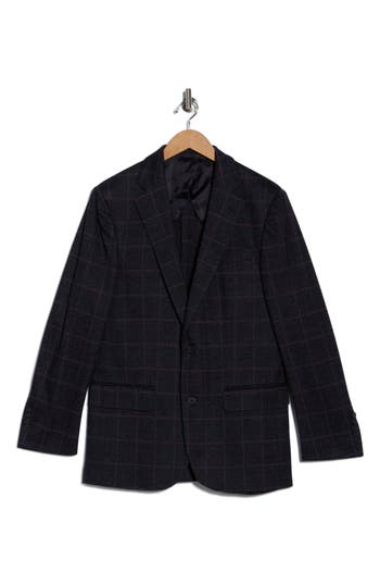 Brooks Brothers Windowpane Blazer In Black