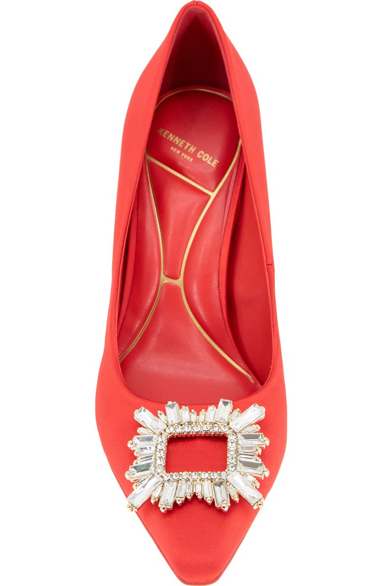 Kenneth Cole New York Quinnly Jewel Pointed Toe Pump, Alternate, color, Fuego Satin