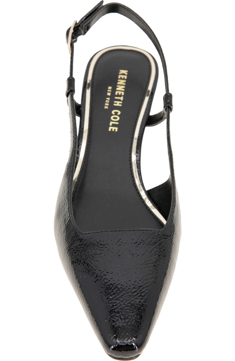 Kenneth Cole New York Martha Kitten Heel Slingback Pump, Alternate, color, Black Crinkle Patent