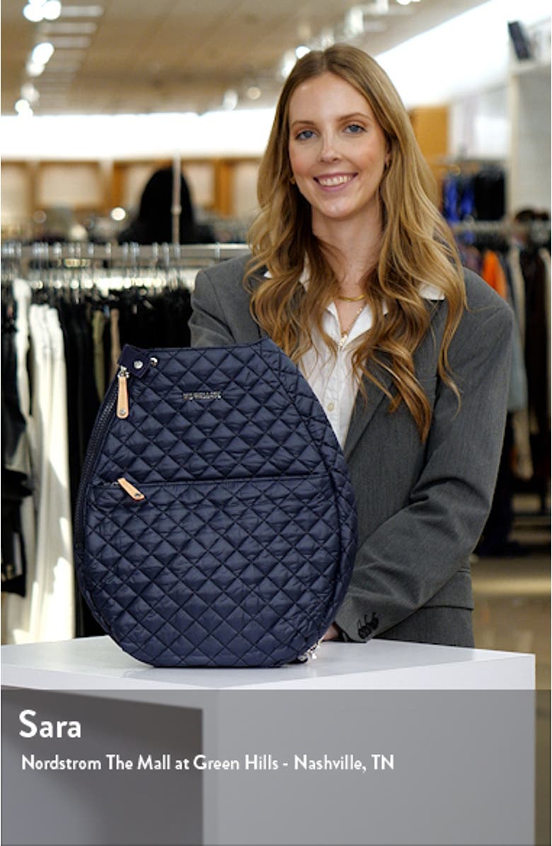 Metro Diamond Quilted Racquet Sling Bag, sales video thumbnail