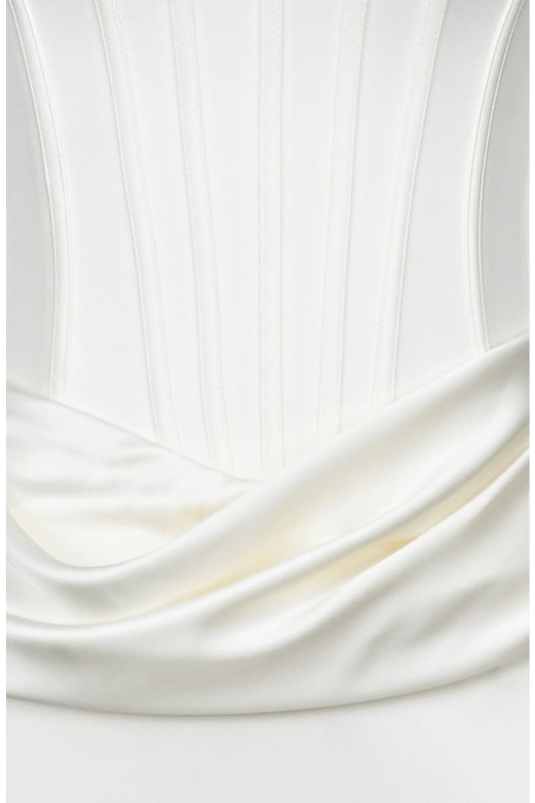 Kira Corset Bodice Satin Gown, Alternate, color, IVORY