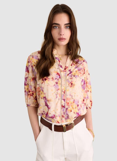 Celia 3/4 Sleeve Printed Blouse