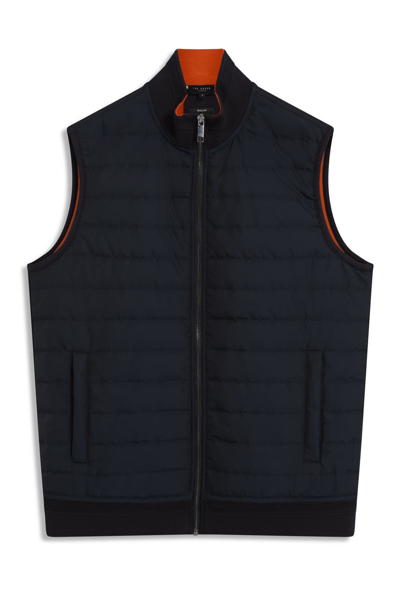 Pafavor Quilt Front Piqué Vest, Alternate, color, NAVY