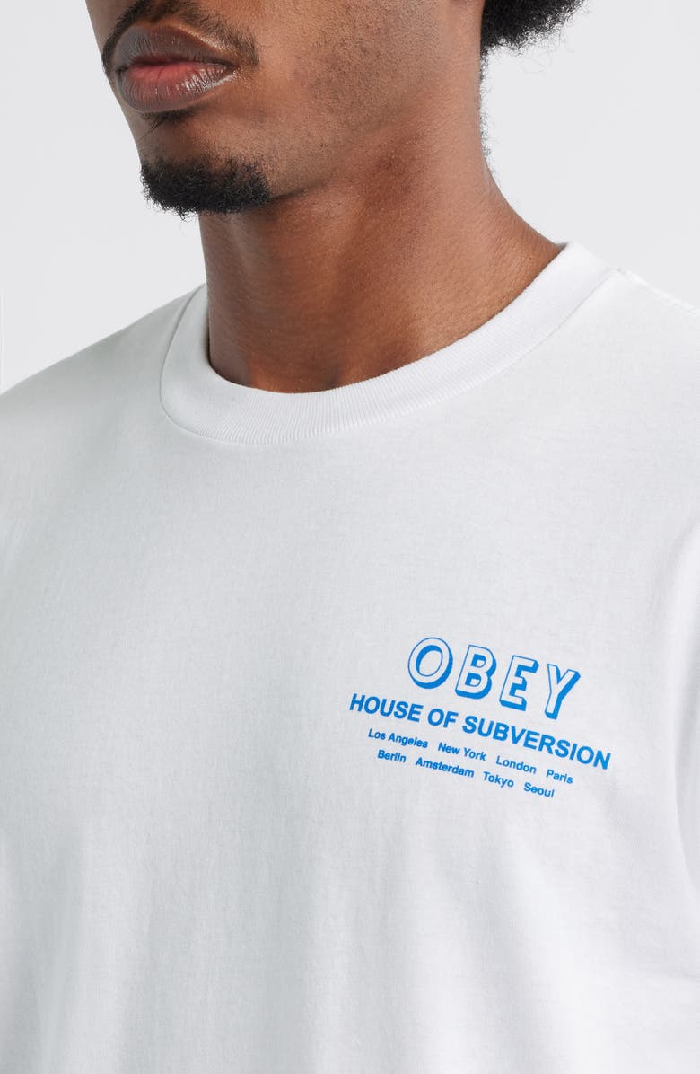 Obey House of Subversion Graphic T-Shirt, Alternate, color, White