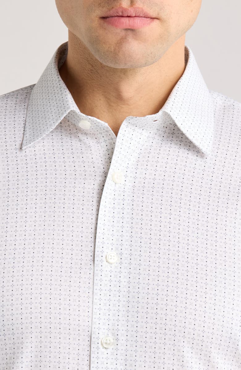 Nordstrom Trim Fit Performance Dress Shirt, Alternate, color, Blue Geo