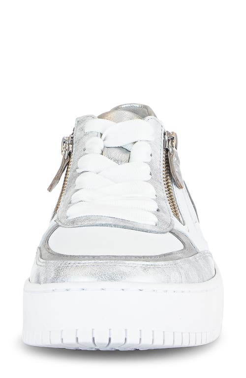 Gabor Lace-up Platform Sneaker In White