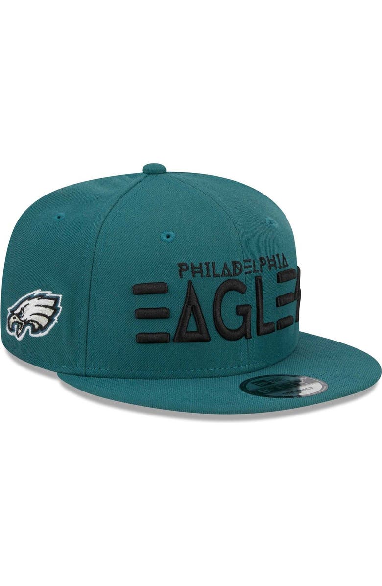 New Era Men's New Era Midnight Green Philadelphia Eagles Word 9FIFTY Snapback Hat, Main, color, 