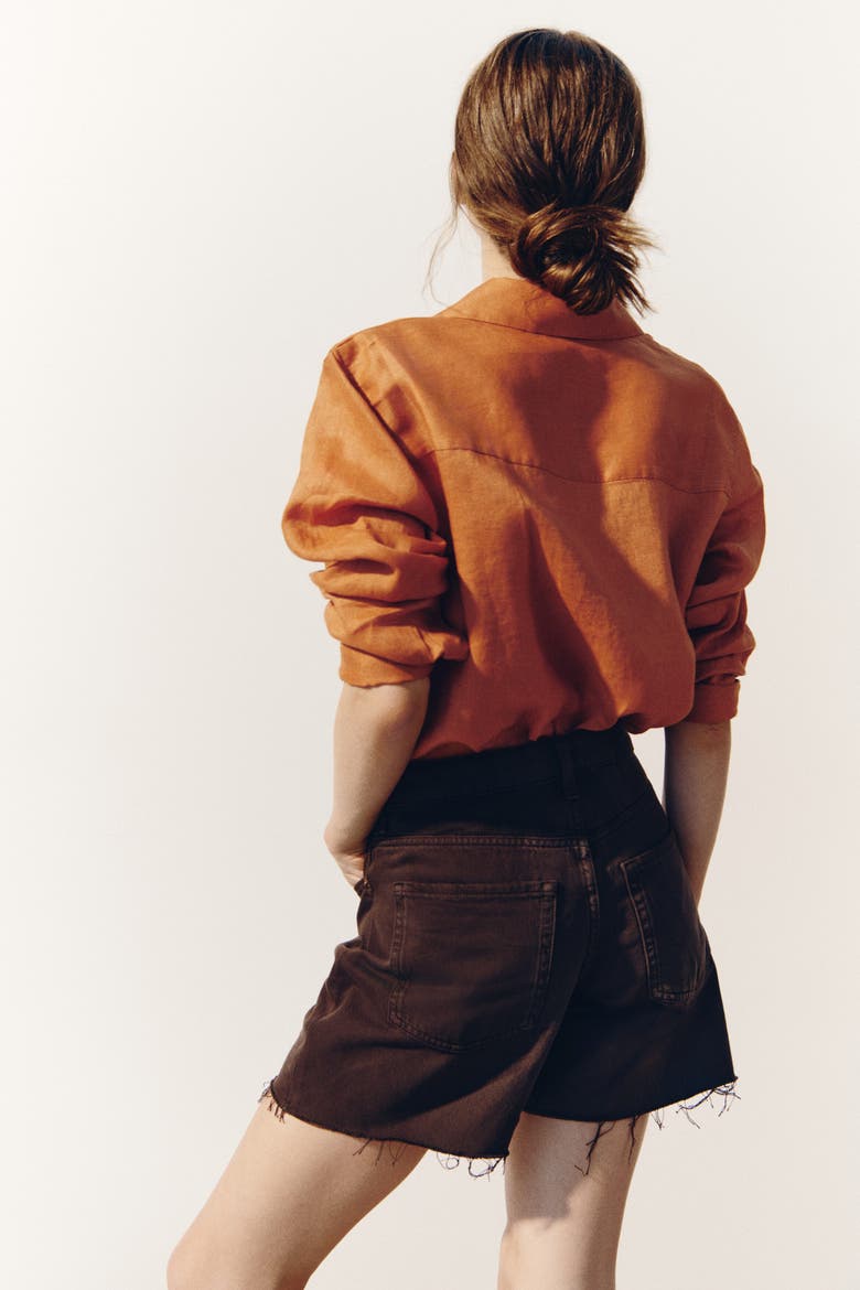 Linen Shirt, Alternate, color, Dark orange