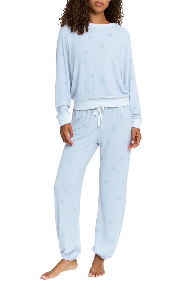 Honeydew Star Seeker Brushed Jersey Pajamas, Main, color, Newlywed Hearts