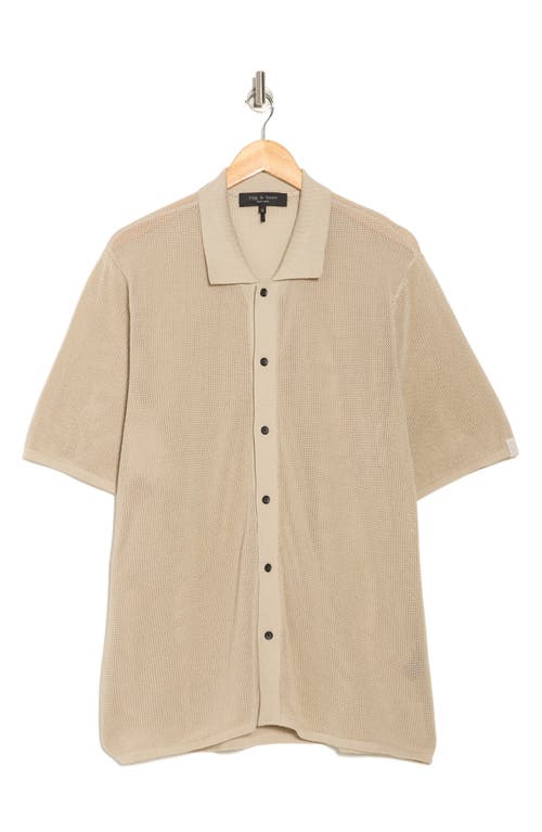 Rag & Bone Payton Cotton Mesh Short Sleeve Button-up Shirt