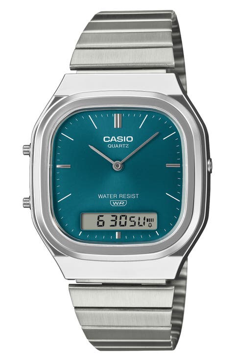 Vintage Ana-Digi Stainless Steel Bracelet Watch