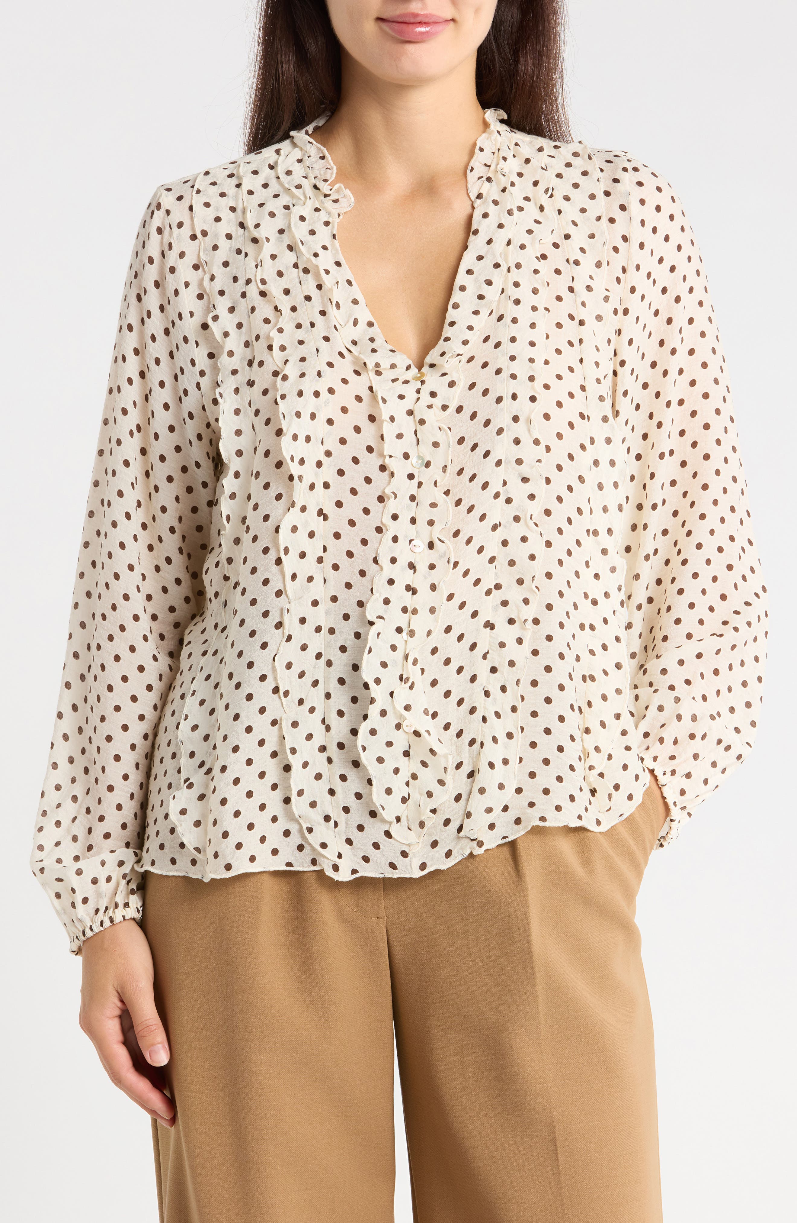 Ruffled Polka Dot Top