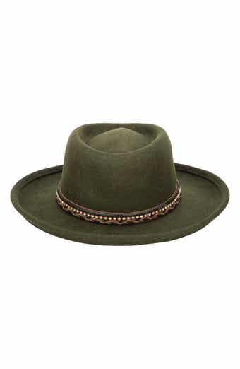 San Diego Hat Rhinestone & Braided Leather Wool Gambler Hat