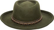 San Diego Hat Rhinestone & Braided Leather Wool Gambler Hat