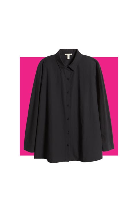 Classic Collar Easy Organic Cotton Button-Up Shirt