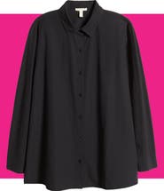Eileen Fisher Classic Collar Easy Organic Cotton Button-Up Shirt