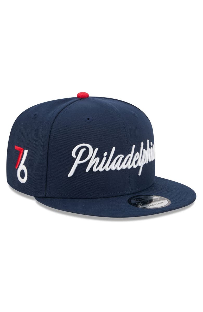 New Era Men's New Era Navy Philadelphia 76ers 2025/26 City Edition 9FIFTY Snapback Hat, Main, color, Navy