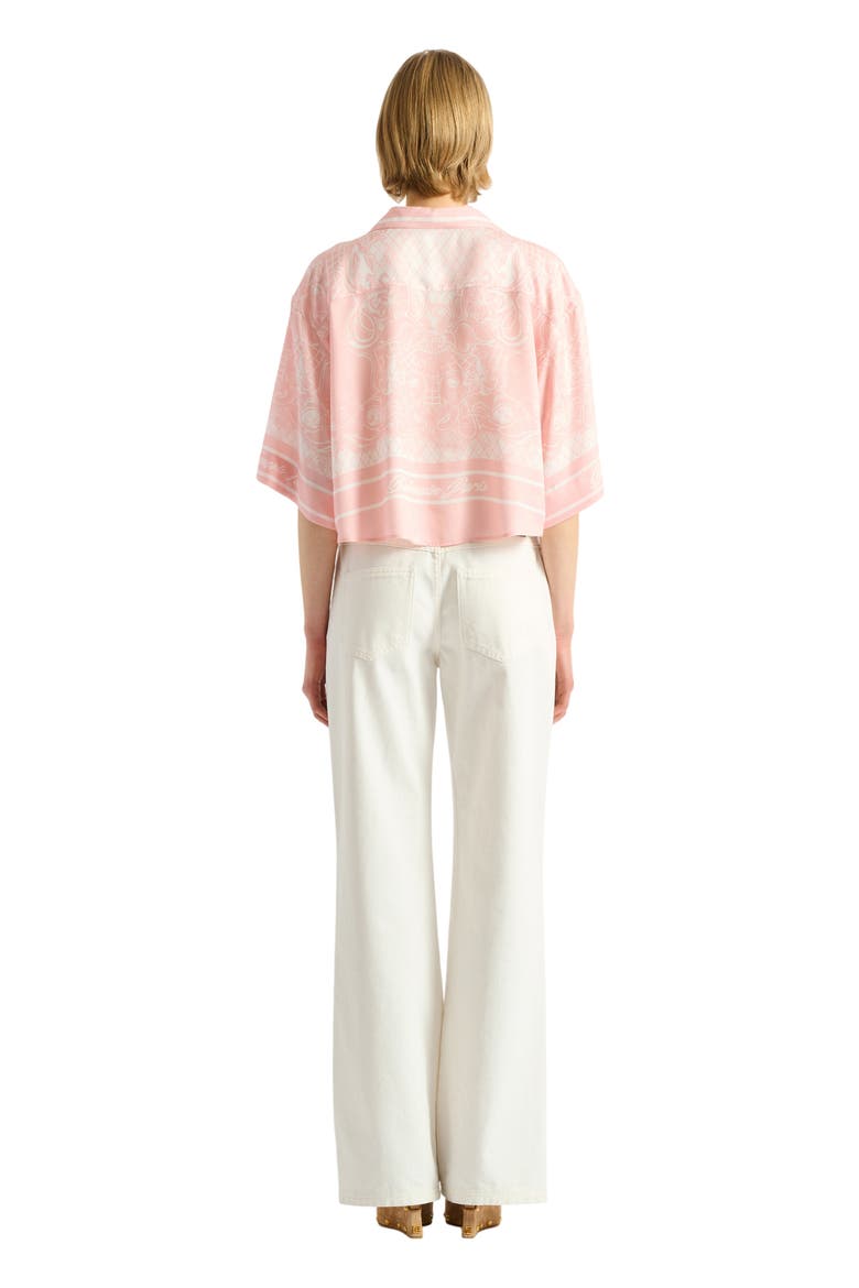 Printed Foulard pyjama shirt, Alternate, color, pink