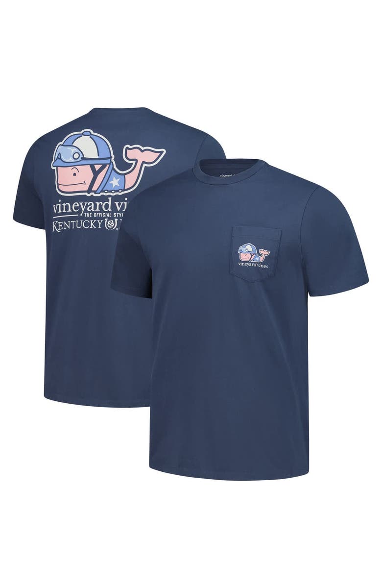 vineyard vines Men's Vineyard Vines  Navy 151st Kentucky Derby Jockey Whale T-Shirt, Main, color, 