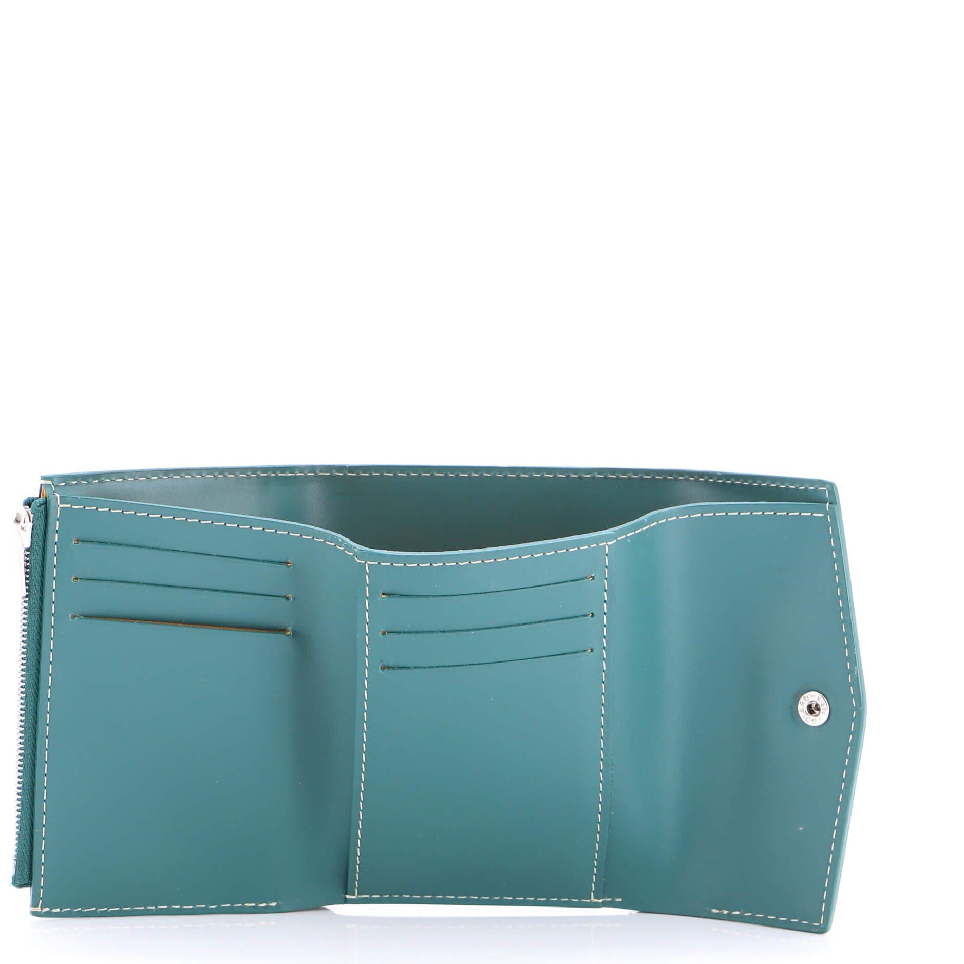 Pre-Owned Goyard Saint Gabriel Wallet Coated Canvas and Leather Compact, Alternate, color, Green