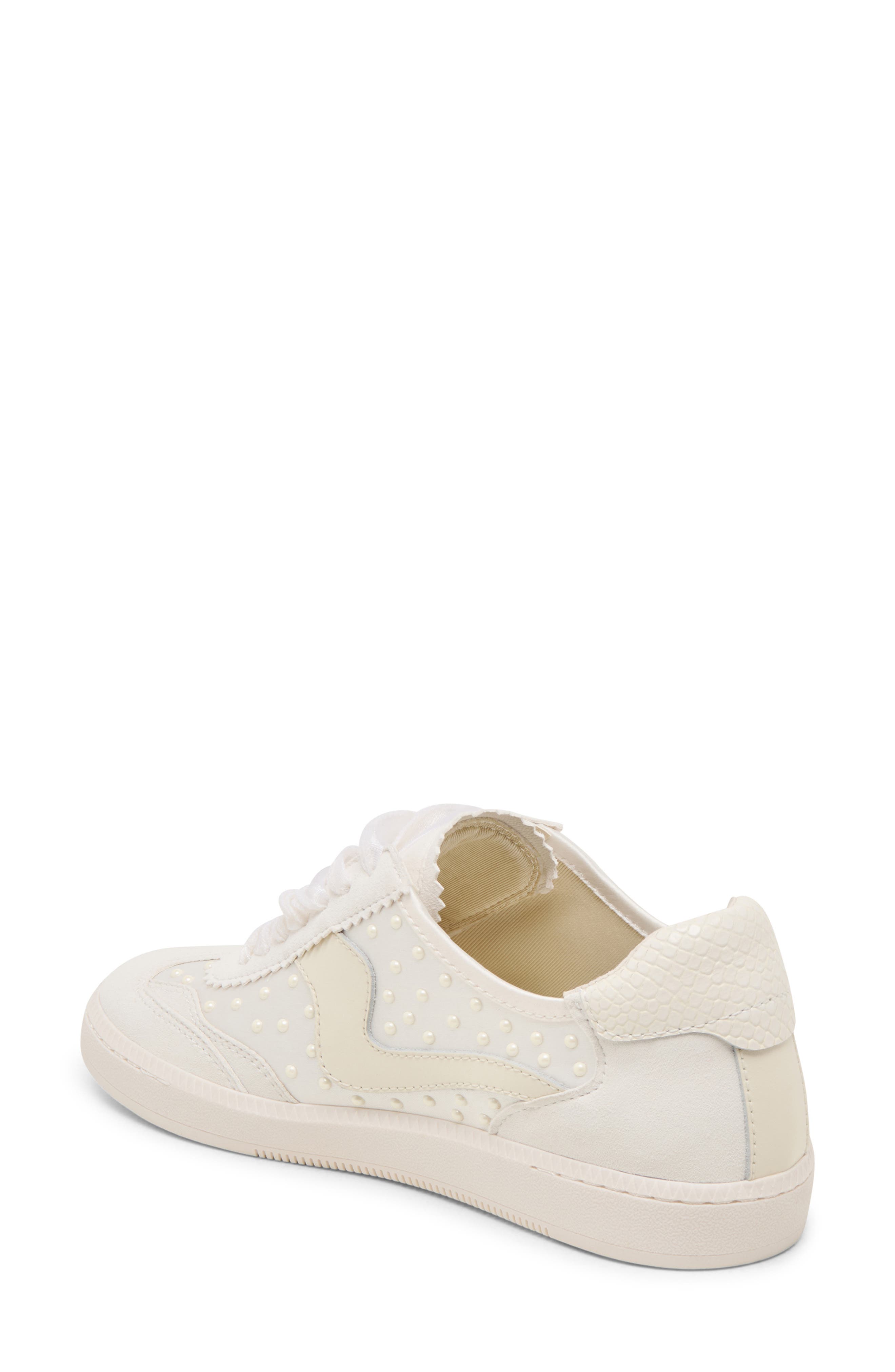 Notice Studded Sneaker, Alternate, color, OFF WHITE SATIN
