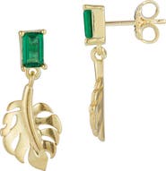 SPHERA MILANO Cubic Zirconia Leaf Drop Earrings