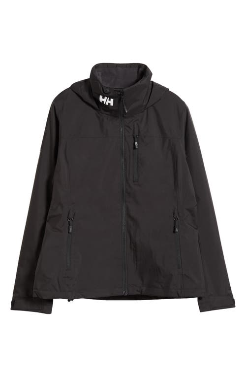 Helly Hansen Crew 2.0 Waterproof Midlayer Hooded Sailing Jacket In Black