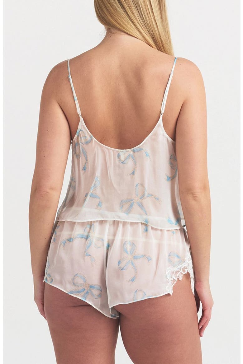 Romance Silk Cami & Shorts Set, Alternate, color, IVORY PEARL BOWS PRINT