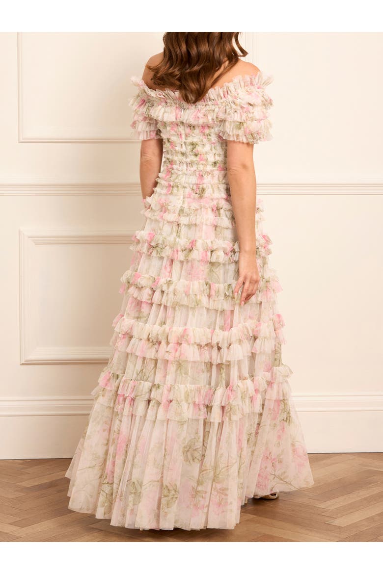 Rose Lisette Off-shoulder Gown, Alternate, color, Moonshine/Pink