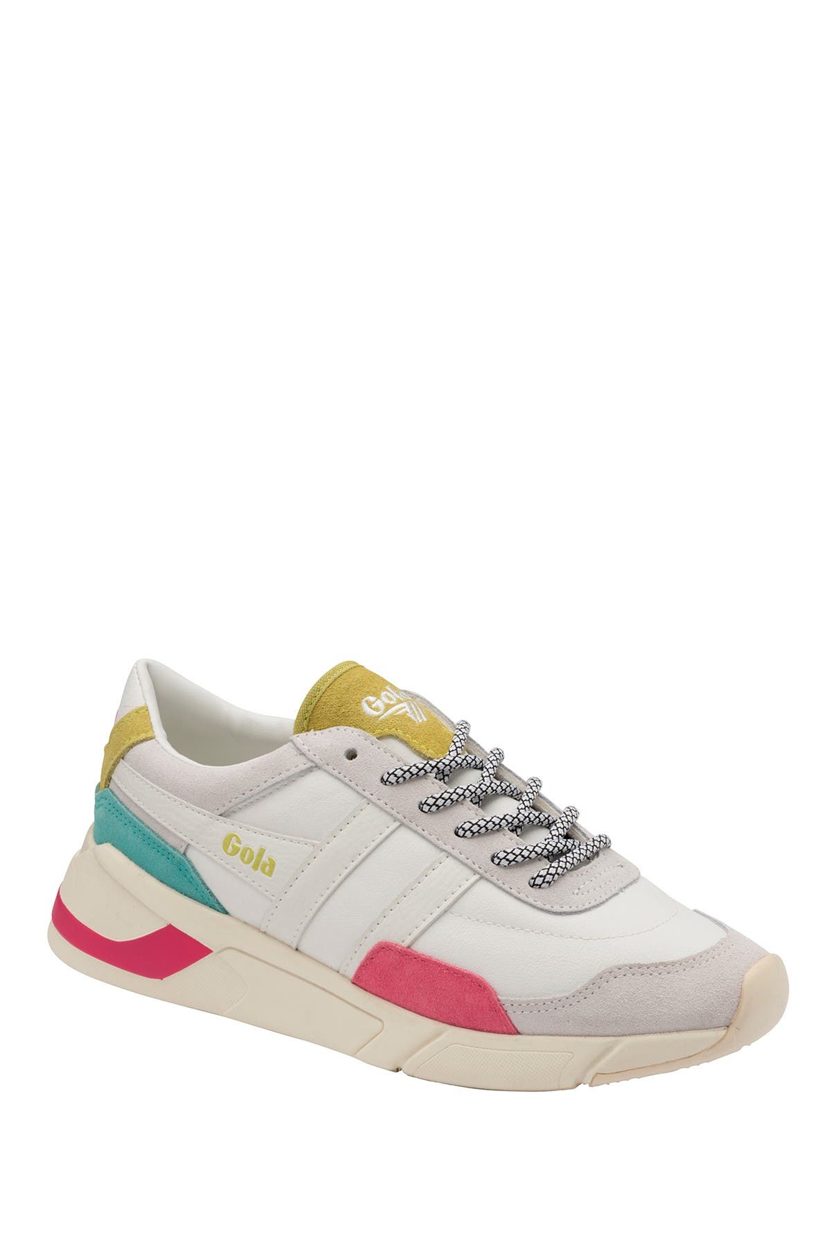 Gola Eclipse Trident Lace-Up Sneaker, Alternate, color, White/Fluro Pink/Seamist
