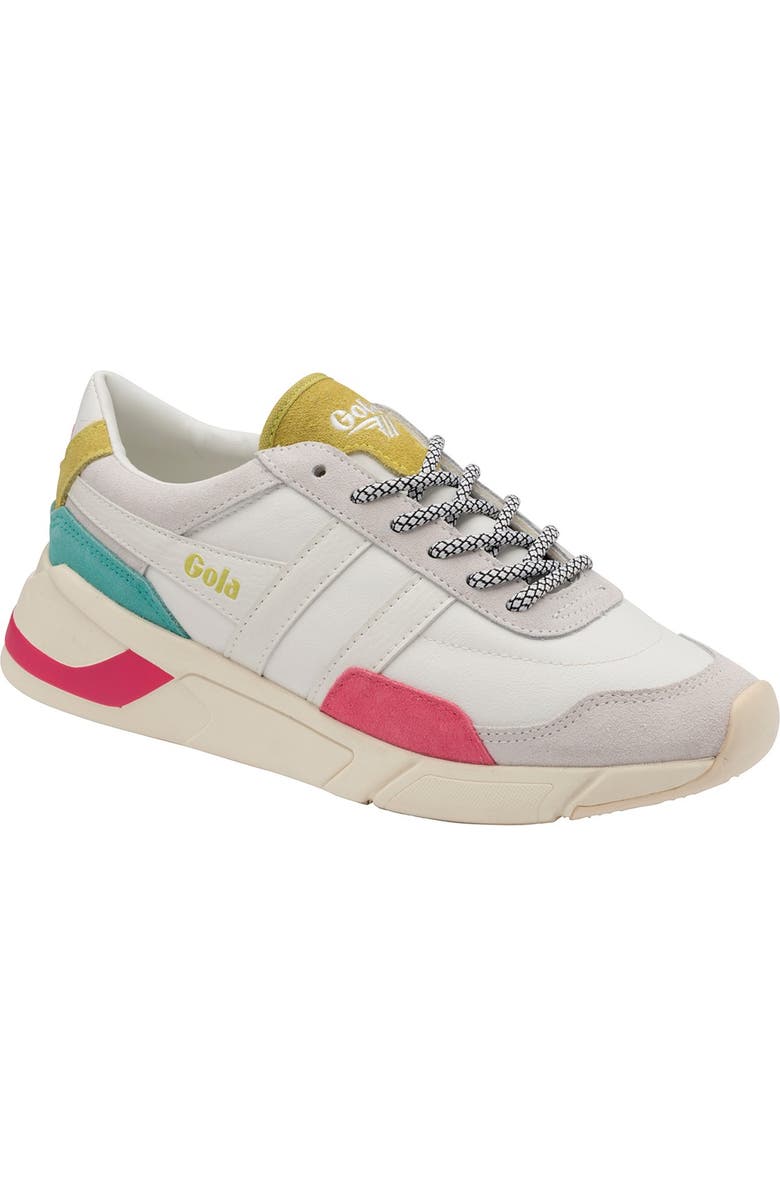 Gola Eclipse Trident Lace-Up Sneaker, Alternate, color, White/Fluro Pink/Seamist
