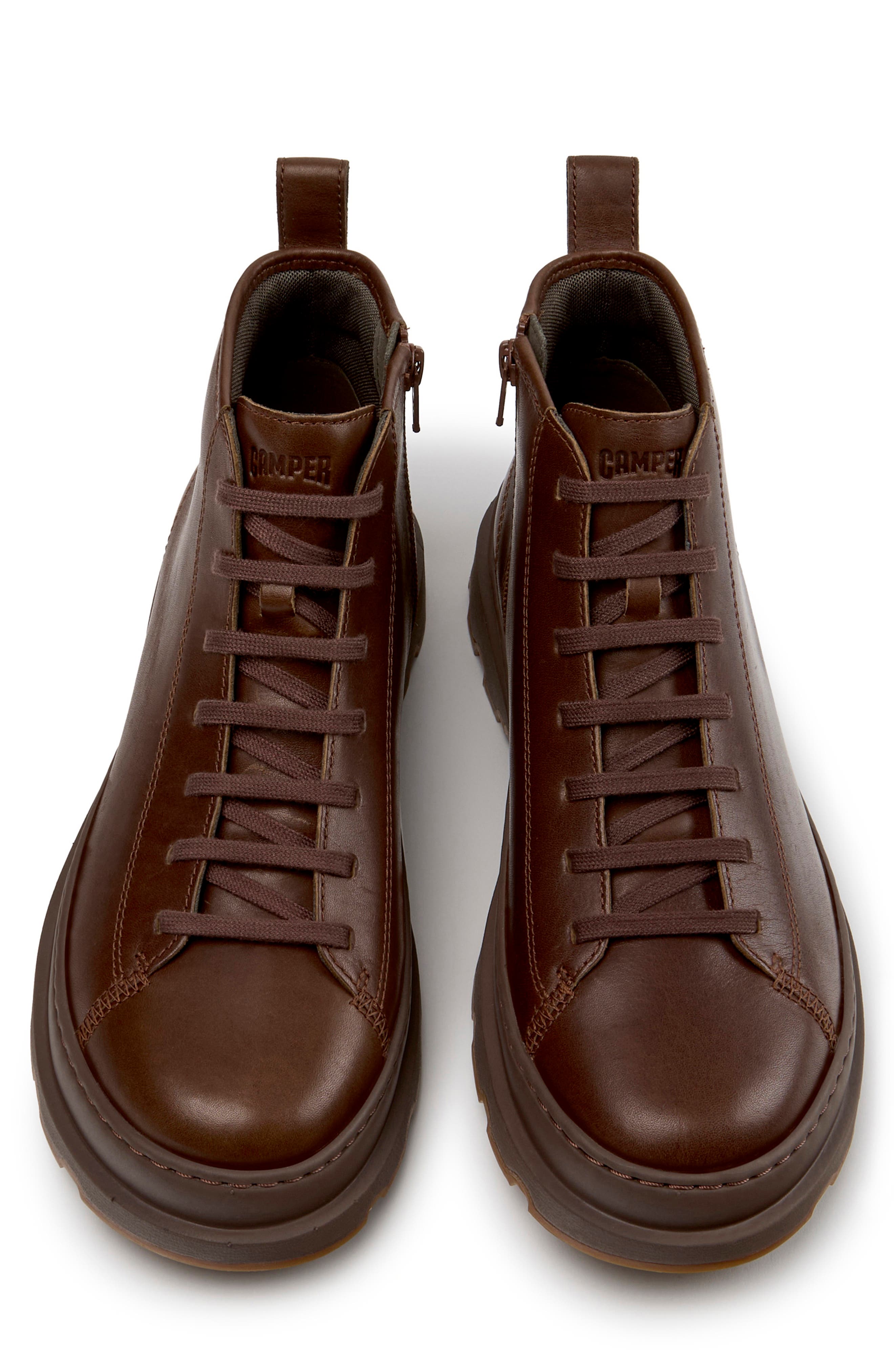 Brutus Leather Ankle Boot, Alternate, color, MEDIUM BROWN