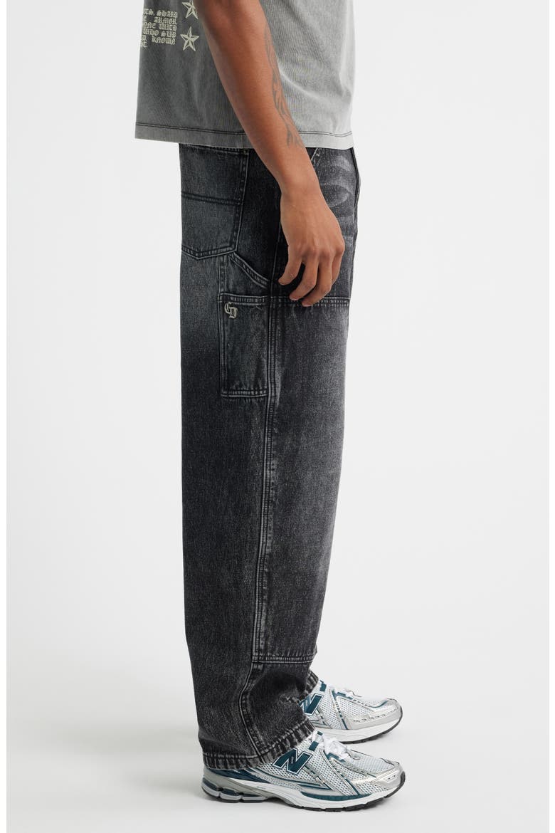 Mercer Double Knee Cotton Denim Carpenter Pants, Alternate, color, WASHED GREY