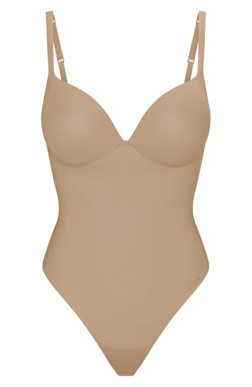 Skims Ultimate Body Push-up Thong Bodysuit In Clay