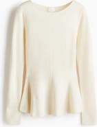 H&M Rib-knit Peplum Top