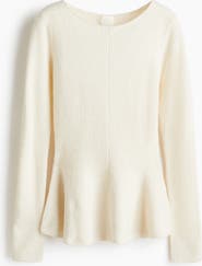 H&M Rib-knit Peplum Top