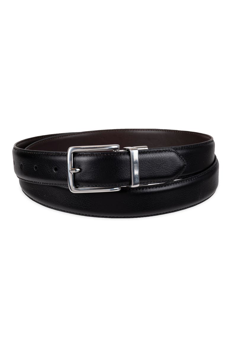 Reversible Feather Edge Leather Belt, Alternate, color, BLACK/ BROWN