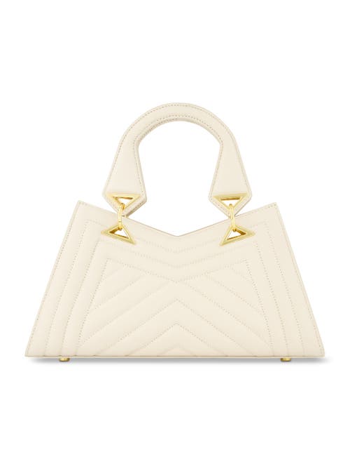 Mac Duggal Quilted Napa Leather Angular Handbag in Ecru at Nordstrom