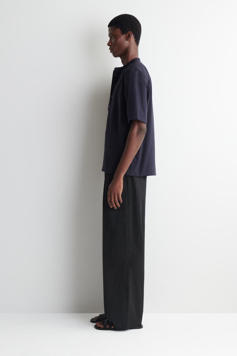 Cotton Henley Shirt, Alternate, color, NAVY