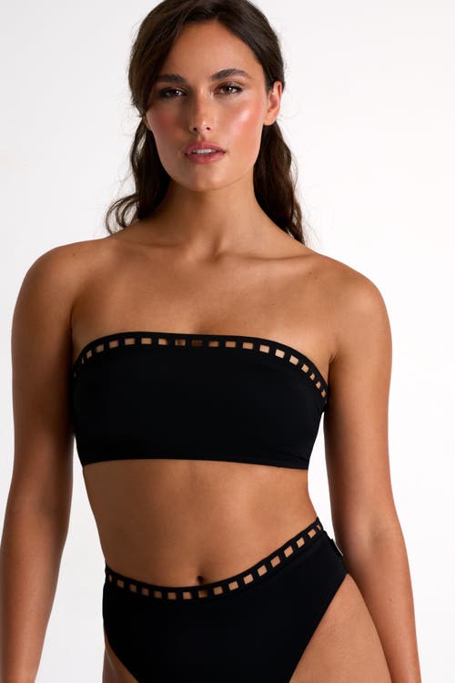Shan Bandeau Bikini Top With Mosaic Cutouts In Black