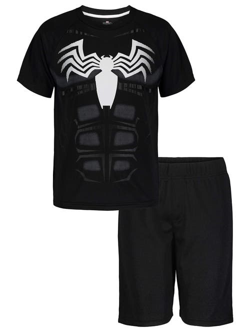 Marvel T-shirt & Mesh Shorts Set In Black