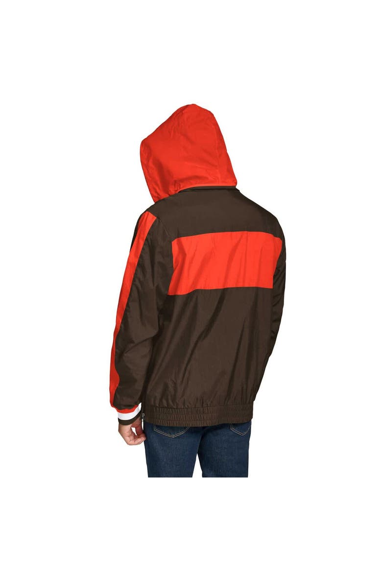 Men's Tommy Hilfiger Brown Cleveland Browns Gael Lightweight Half-Zip Pullover Hoodie Jacket, Alternate, color, Brown