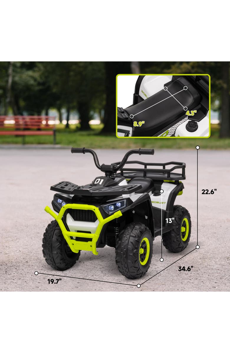 Qaba 12V Kids ATV 4 Wheeler w/ Spring Suspension, Rear Storage Basket, Alternate, color, 