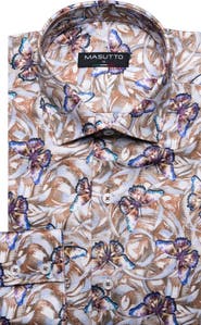 MASUTTO Terrence Print Button-Up Long Sleeve Shirt