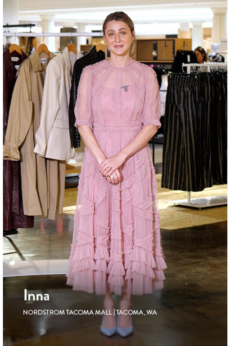 Women's High Neck Puff Sleeve Ruffle Tiered Dress video