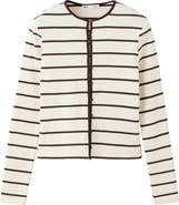 MANGO Stripe Button & Loop Cotton Cardigan